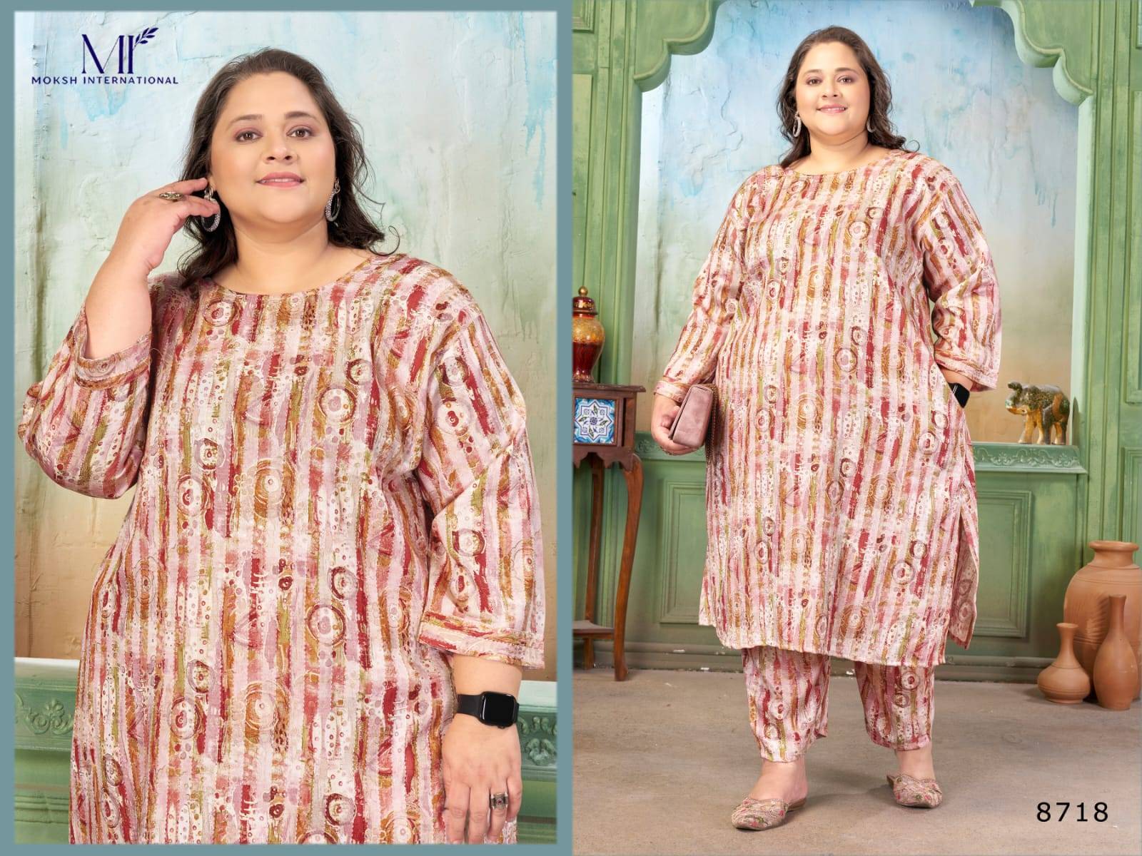 Prisha Vol-1 BY Moksh International  8717 to 8720 series Stylish Fancy stitched  plus size dresses At Wholesale Price